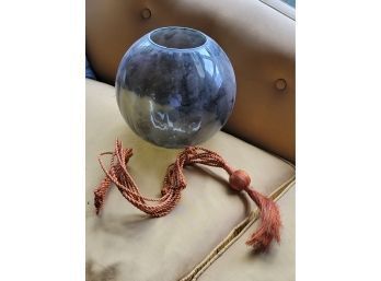Large Glass Ball With Macrame Holder