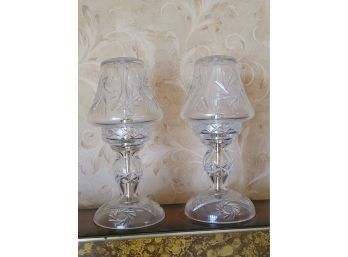 Two Heavy Weight Glass Lamps