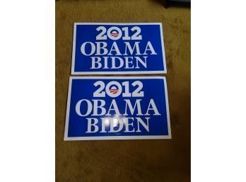 Two 2012 Obama Biden Political Signs