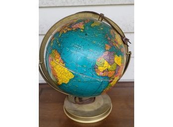 Plasti-Lite Illuminated Globe By George F. Cram Co -