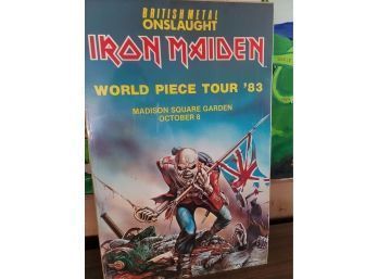 1983 Iron Maiden Concert Poster -world Piece Tour - Still Sealed!!!