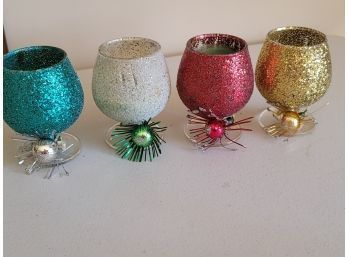 Four Vintage Holiday Candles