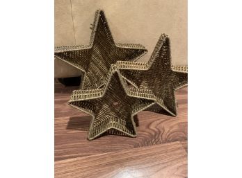 Gold Toned Star Shaped Basket Set