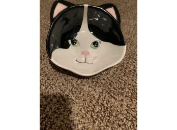 Ceramic Cat Dish And Bookmark