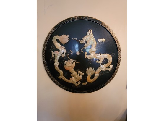 Large Gorgeous 1940s Dueling Dragon Wall Hanging