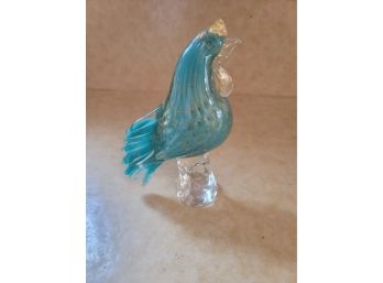 Blue Glass Rooster