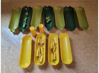 Vintage Corn Holders And Trays