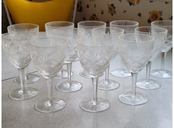 12 Antique 6.5' Wine Glasses