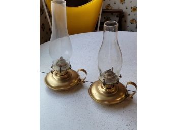 Pair Of Oil Lamps - Hong Kong