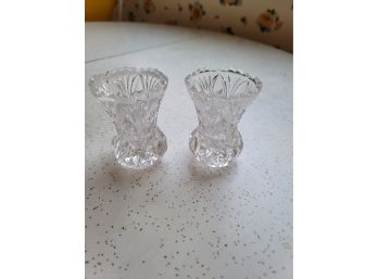 Pair Of Glass Toothpick Holders