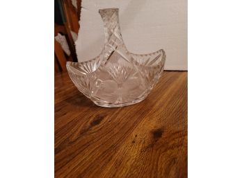 Cut Glass Crystal Basket