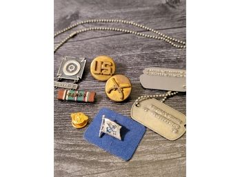 Military Pins And Dog Tags
