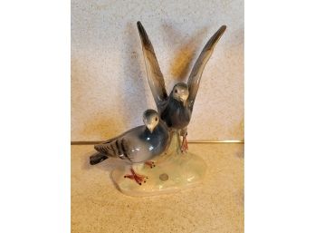 Large Pigeon Statue - One Has Broken Foot
