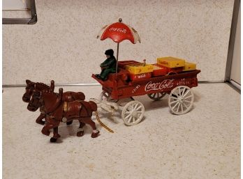 Cast Iron Coca Cola Horse Drawn Carriage