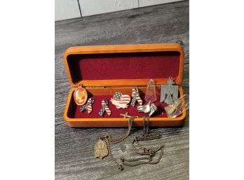 Wooden Box Full Of Pins