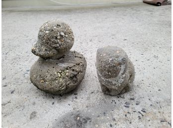 Duck And Cat Cement Statues