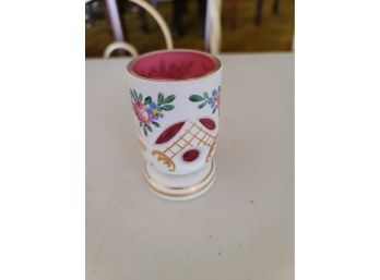 Cranberry And White Glass