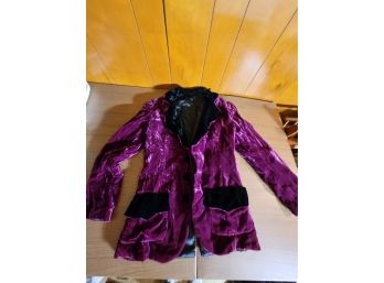 Vintage Purple And Black Velvet Blazer