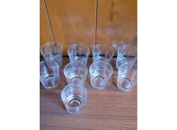Rocks Glasses With Etched Lines