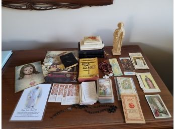 Religious Lot, Bibles And Funeral Cards