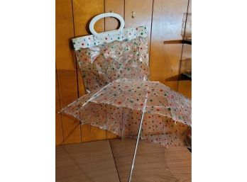 1970s Umbrella With Matching Bag