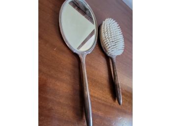 Sterling Dresser Mirror And Brush