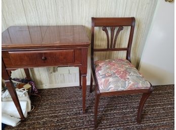Singer Sewing Machine Cabinet, Chair And Accessories