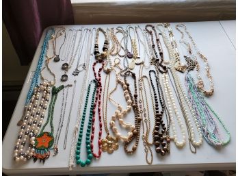 Large Lot Of Necklaces
