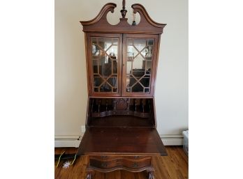 Antique Claw Foot Secretary With Hidden Drawers  Contents Of Shelf Not Included