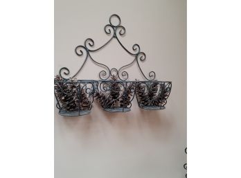 Metal 3 Compartment Wall Hanging - 24' Wide -  1 Of 2