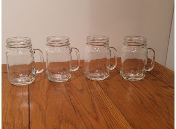 4 Mason Jars With Handles