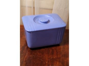 #1 - Art Deco Blue Westinghouse Ceramic Covered Refrigerator Container Made By Hall