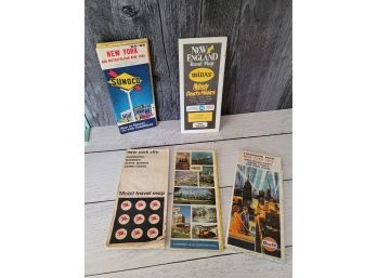5 Vintage Road Maps Sunoco & Others