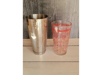 Federal Glass Cocktail Shaker With Stainless Cup