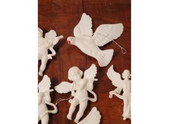 Lot Of Angels And Doves - Resin/plastic