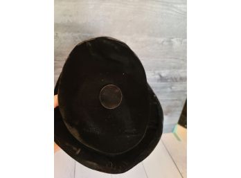 Vintage Black Velvet Mary Poppins Style Hat