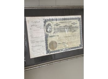 Cooperstown & Charlotte Valley 1896 Stock Certificate
