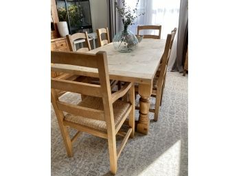 Beautiful Rustic Solid Pine Dining Table And Chairs