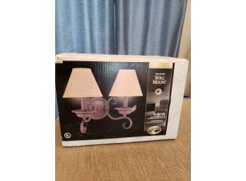 Never Opened. Two Light Wall Mount