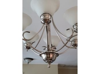 Working Brushed Nickel Chandelier 27' Wide X 25' High W/o Chain
