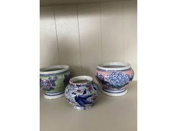 Lot Of 3 Small Planters