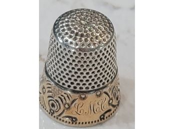 LMC Monogrammed Sterling And Gold Thimble - Size 8