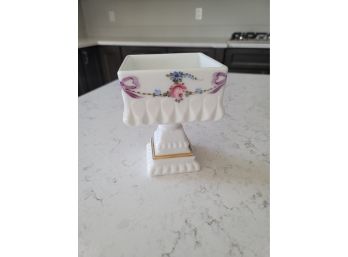 Westmoreland Hand Painted Milk Glass Candy Dish- 5.5' Tall