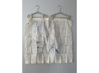 Vintage Silk? Map Mens Scarf/pocket Square
