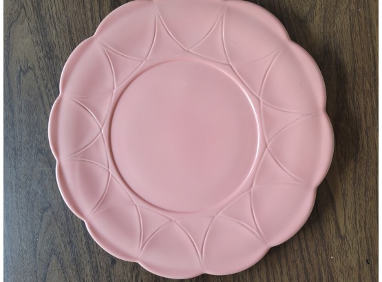 11' Pink 'Milk Glass ' Hairpin Plate