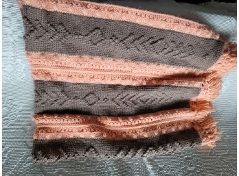80 X 60 Peach And Brown Blanket