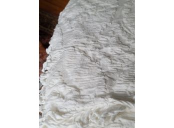 Full Sized White Chenille Bedspread