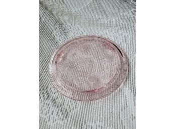 Pink Depression Glass Footed Cake Plate - 2 Of 2