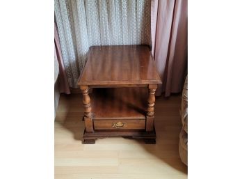 Harmony Side Table With Drawer & Shelf