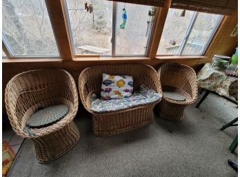 3 Pc Wicker Set - Seems In Nice Condition- Please See Photos